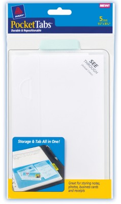 5-1/8x8-5/16 PocketTab Pastel Blue 5 Pack 16365