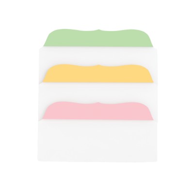 MSHO NOTETABS FLOURISH 3"X1.5" (8 CUSTOM GREEN/CLEAR, 8 DARK YELLOW/CLEAR, 8 PASTEL PINK/CLEAR) 16481