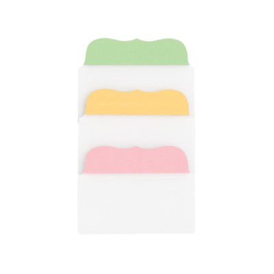 MSHO NOTETABS FLOURISH 2"X1.5" (10 CUSTOM GREEN/CLEAR, 10 DARK YELLOW/CLEAR, 10 PASTEL PINK/CLEAR) 16483