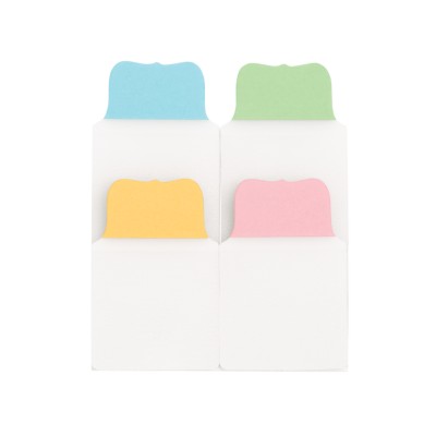 MSHO NOTETABS FLOURISH 1"X1.5" (BLUE/CLEAR, GREEN/CLEAR, DARK YELLOW/CLEAR, PINK/CLEAR) 16485