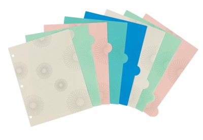 Studio Collection Write On Tab Dividers with Flowers Design 8 Tabs 17175