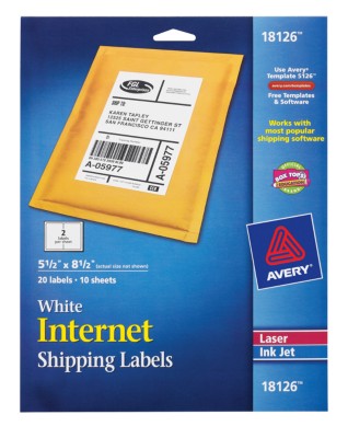 White Shipping Labels 18126