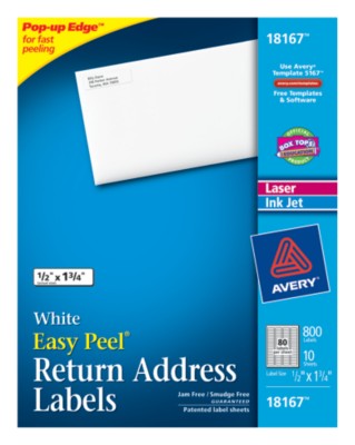 White Mailing Labels 18167