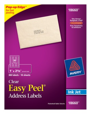 Easy Peel Clear Address Labels 18660