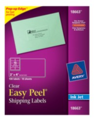 Avery Easy Peel Clear Shipping Labels 18663 Packaging Image