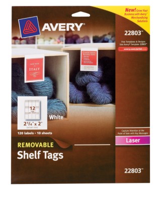 Removable Shelf Tags, Laser, 2"x2-1/4" 22803