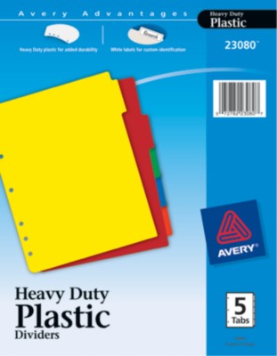 Plastic Dividers with Tab Labels 23080