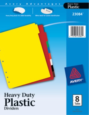 Plastic Dividers with Tab Labels 23084
