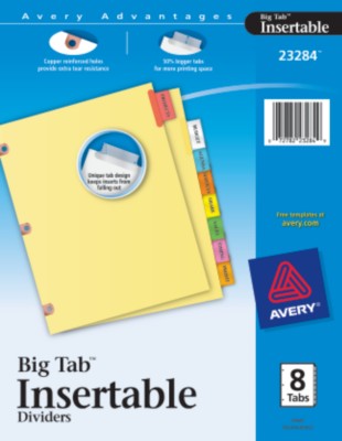 WorkSaver Big Tab Insertable Tab Dividers-Copper Reinforced 23284