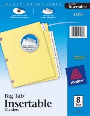 WorkSaver Big Tab Insertable Tab Dividers-Copper Reinforced 23285
