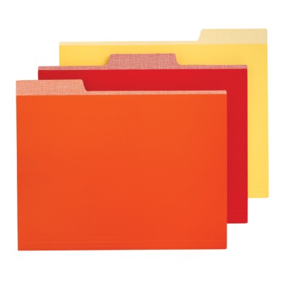 MSHO 6 File Folders, Assorted Colors-Orange, Red, Yellow, 9.5"x11.5" 24516