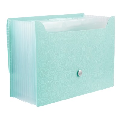 MSHO 1 Polyurethane Accordion File, Blue Wave, Large, 13 L x 9.5H x 1.5 Depth 24519