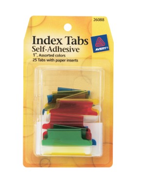 Index Tabs, Self Adhesive with Write-On Inserts 26088