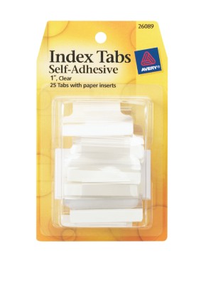 Index Tabs, Self Adhesive with Write-On Inserts 26089