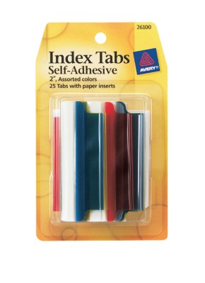 Index Tabs, Self Adhesive with Write-On Inserts 26100