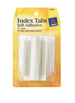 Index Tabs, Self Adhesive with Write-On Inserts 26101