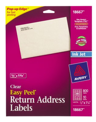 Easy Peel Clear Return Address Labels 28667