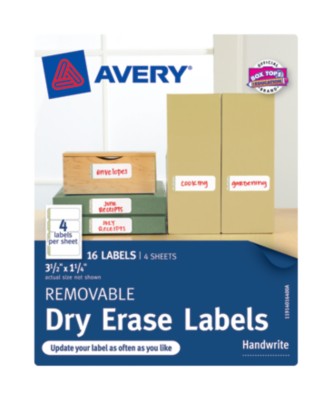 AveryÂ® Dry Erase Cottage Collection, Medium Rectangle 4-up, 4 sheets 40164