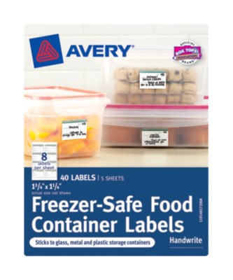AveryÂ® Freezer-Safe Food Container Labels, Eclectic Collection Small Rectangle, 8-up, 5 sh 40172