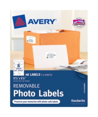 AveryÂ® Photo "Memories" Label Eclectic CollectionRectangle, 8-up, 6 sheets 40188