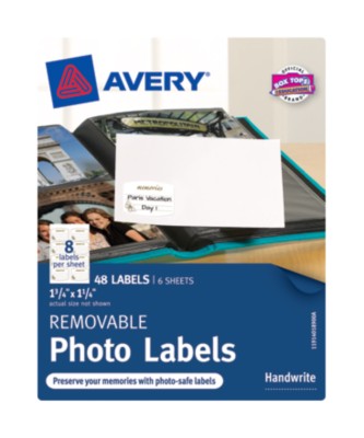 AveryÂ® Photo "Memories" Label Cottage Collection Rectangle, 8-up, 6 sheets 40189