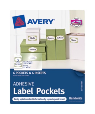 Adhesive Pocket Label, Permanent, White, 2" x 3.5" 40192