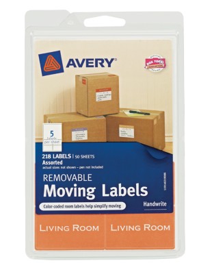 White Moving Labels, Assorted labels & dimensions, 50-Sheets, 219-Count 40219