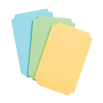 MSHO Sticky Notes Pad, 3-3/4"x5-3/4", UltraHold, Classic, Ruled, Custom Colors, 45 sheets/pad, 3/pk 45119