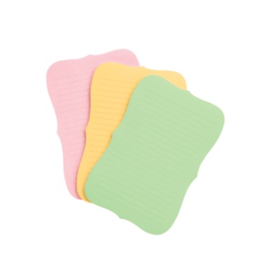 MSHO Sticky Notes Pad, 3-3/4"x5-3/4", UltraHold, Flourish, Ruled, Custom Colors, 45 sheets/pad, 3/pk 45120
