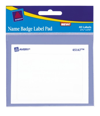 White Name Badge Pad 45147