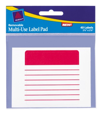 Assorted Lined Multi-Use Label Pad, 2-5/8" x 2-5/8" 45274