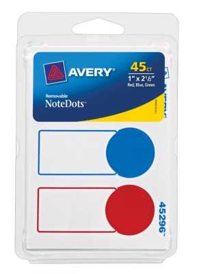 MM Removable NoteDots 3-Up, Assorted 45296