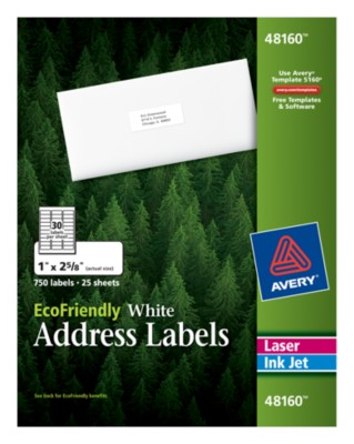 EcoFriendly White Address Labels 48160