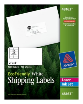 EcoFriendly White Shipping Labels 48163