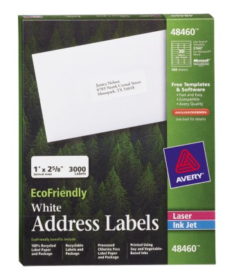 EcoFriendly White Address Labels 48460