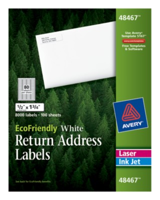 EcoFriendly White Return Address Labels 48467