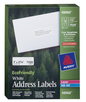 EcoFriendly White Address Labels 48960