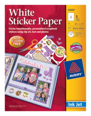 White Sticker Paper 53202