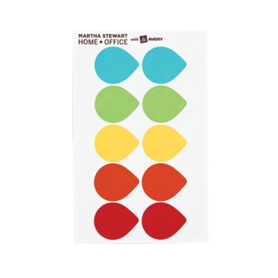 MSHO Tear Dots, Color Coding Labels, Removable, 5 color Assortment, 10up 10sh 72445