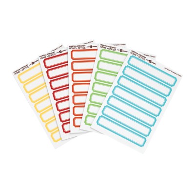 MSHO File Folder Labels, Classic Shape, Inkjet, 4"x6" sheets, Assorted colors, 7up 24sh 72458