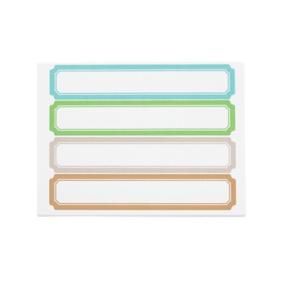 MSHO File Folder Label Pads, Classic, 4"x3" shts, 9/16"x3-1/2", Bright Hues, Asst Pastel Borders 4up 72460