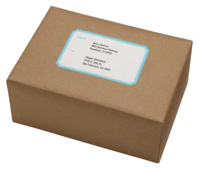 MSHO Shipping Labels, Classic Shape, Laser/InkJet, Blue Border, 4"x6" sheets, 2-1/2"x3-3/4", 2up 9sh 72461