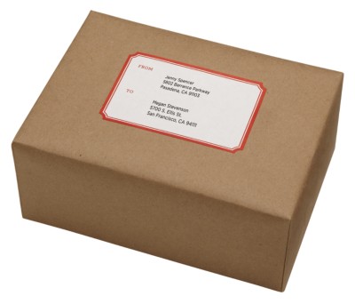 MSHO Shipping Labels, Classic Shape, Laser/InkJet, Red Border, 4"x6" sheets, 2-1/2"x3-3/4", 2up 9sh 72462