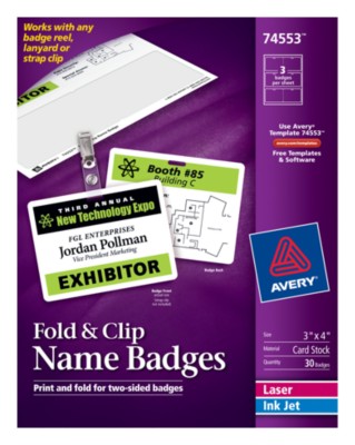 Fold & Clip Name Badge 74553