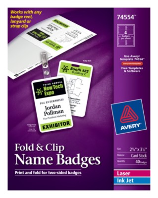 Fold & Clip Name Badge 74554