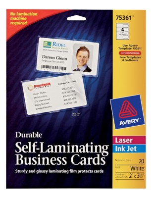Self Laminated ID Cards 4-Up, Dual Technology, 5 Sheets 75361
