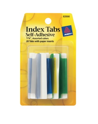 Index Tabs, Self Adhesive with Write-On Inserts 82000
