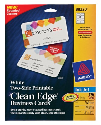 Two-Sided Rounded Corners Ink Jet Clean Edge Business Cards 88220