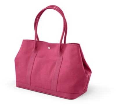MSHO Tote Bag, 100% Cotton w/PVC Trim, Large Horizontal Rectangle, 17"x12"x7.75", Raspberry Canvas 2745