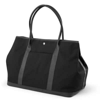 MSHO Tote Bag, 100% Cotton w/PVC Trim, Large Horizontal Rectangle, 20"x14"x10", Black Canvas 2746